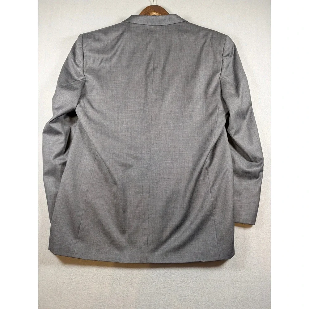Stafford Mens Grey 100% Pure New Wool Blazer Sport Coat 48L 551-5035